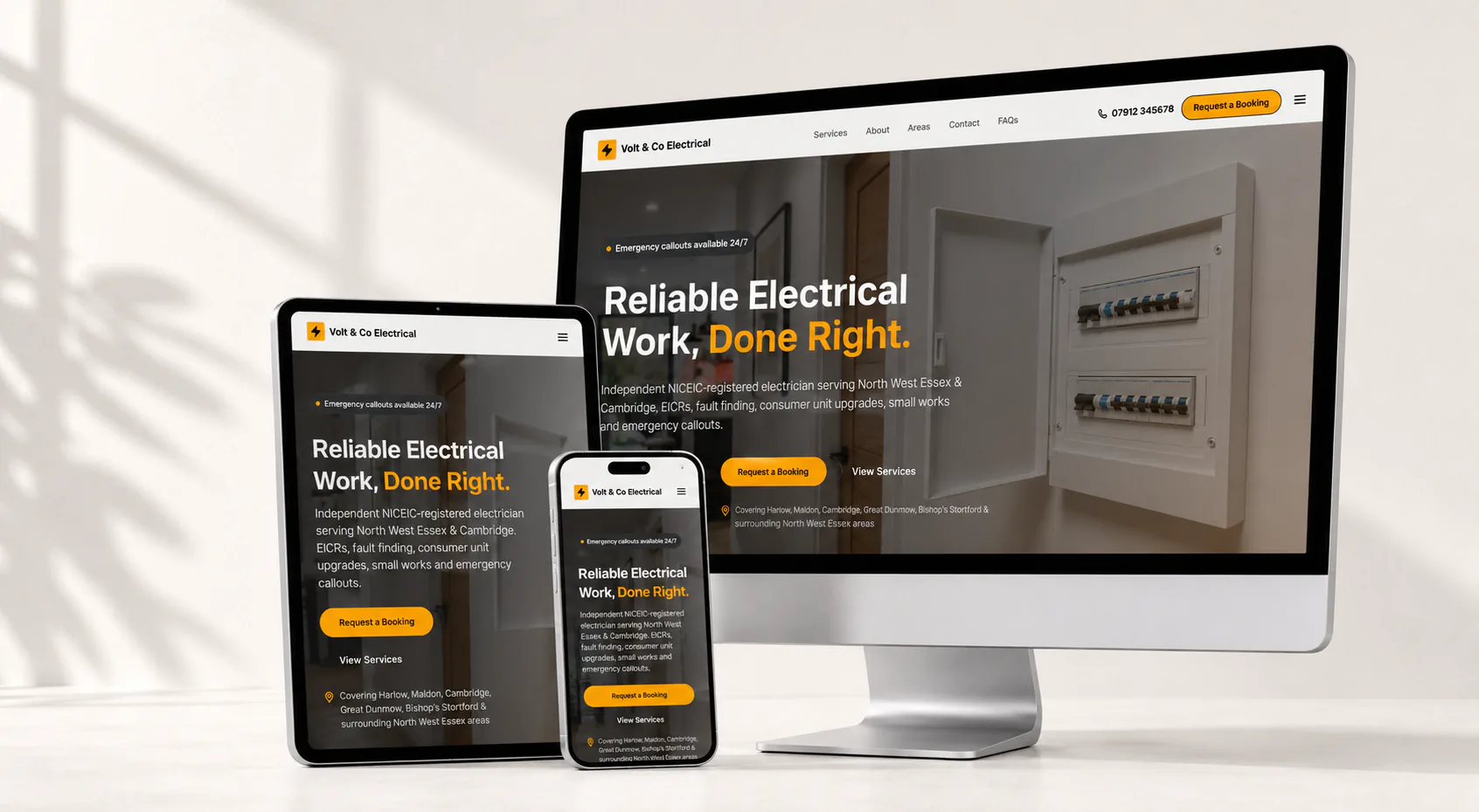 Responsive website mockups ready for small business website examples